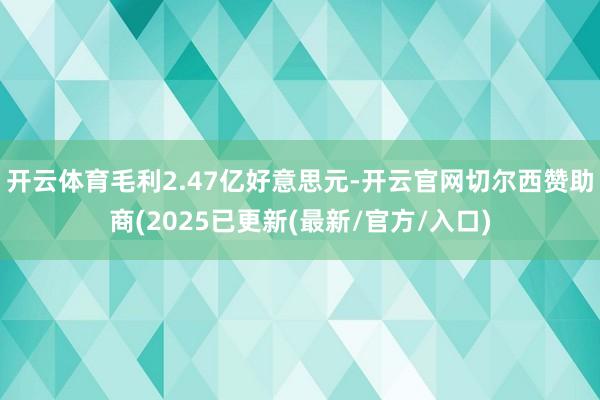 开云体育毛利2.47亿好意思元-开云官网切尔西赞助商(2025已更新(最新/官方/入口)