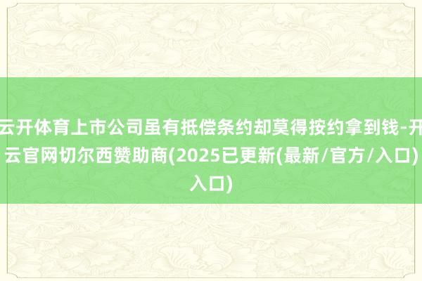 云开体育上市公司虽有抵偿条约却莫得按约拿到钱-开云官网切尔西赞助商(2025已更新(最新/官方/入口)
