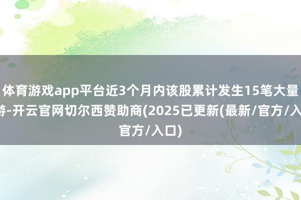 体育游戏app平台近3个月内该股累计发生15笔大量交游-开云官网切尔西赞助商(2025已更新(最新/官方/入口)