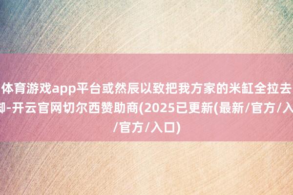 体育游戏app平台或然辰以致把我方家的米缸全拉去阵脚-开云官网切尔西赞助商(2025已更新(最新/官方/入口)
