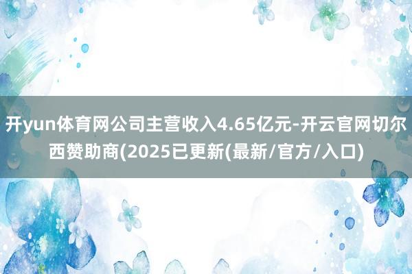 开yun体育网公司主营收入4.65亿元-开云官网切尔西赞助商(2025已更新(最新/官方/入口)