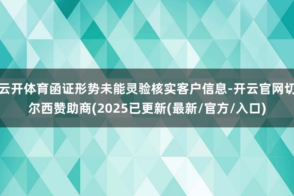云开体育函证形势未能灵验核实客户信息-开云官网切尔西赞助商(2025已更新(最新/官方/入口)