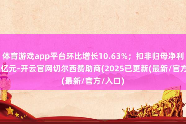 体育游戏app平台环比增长10.63%；扣非归母净利润6.74亿元-开云官网切尔西赞助商(2025已更新(最新/官方/入口)