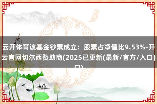 云开体育该基金钞票成立：股票占净值比9.53%-开云官网切尔西赞助商(2025已更新(最新/官方/入口)